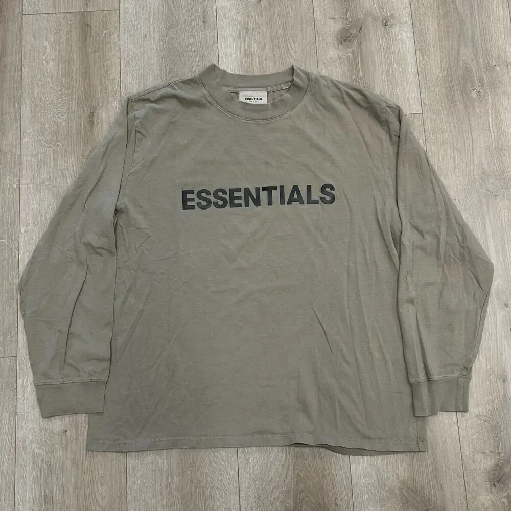 Fear of God Essentials Long-Sleeve Tee Taupe sz Large L SF